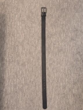 Classic Black Leather Belt with Gunmetal Buckle